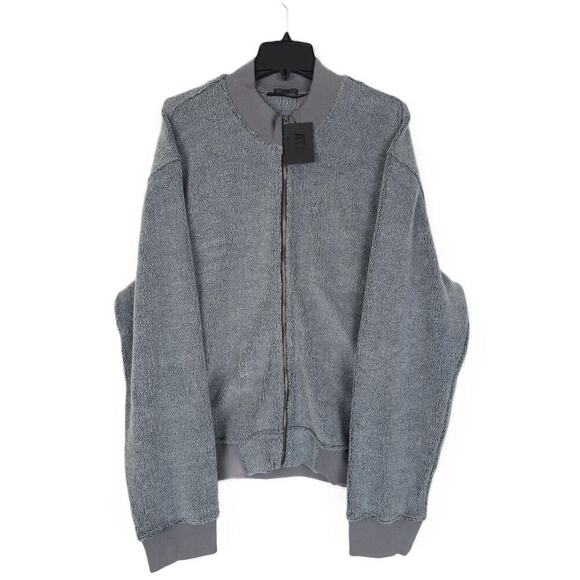 ATM Anthony Thomas Melillo Men's Sherpa Fleece Full-Zip Jacket Charcoal XXL NWT - Picture 1 of 5
